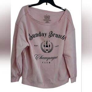 Goodie Two Sleeves Sunday Brunch Champagne Club Pullover Sweatshirt - Light Pink